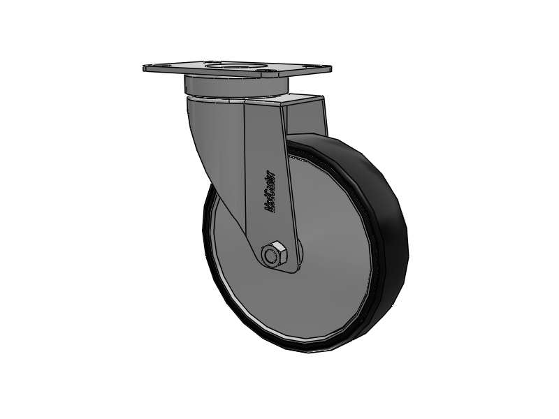 Stainless Steel Hospital Top Plate Swivel Caster with 5 x 1.25 Polyurethane TPU Wheel