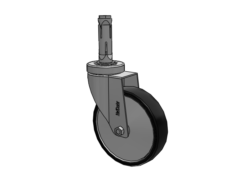Stainless Steel Hospital Round Nylon Expanding Adapters Caster with 5 x 1.25 Polyurethane TPU Wheel