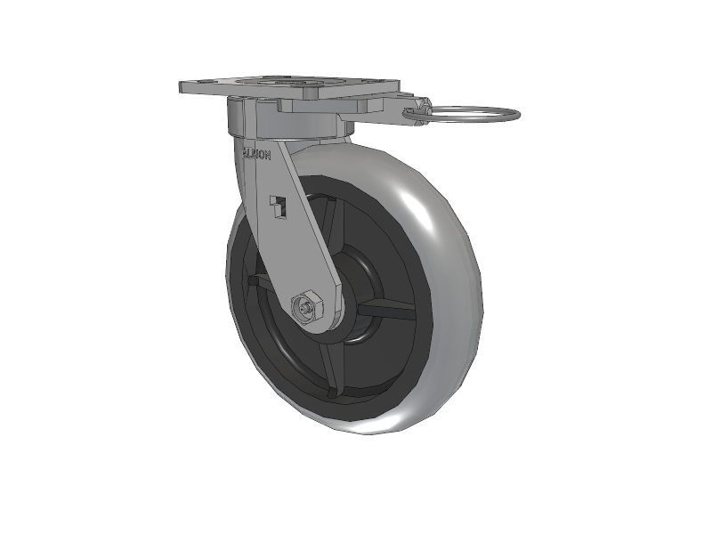 18 Series Top Plate Swivel Caster with 8 x 2 Grey Tread on Grey Core XP - X-treme Plus Solid Polyurethane Wheel