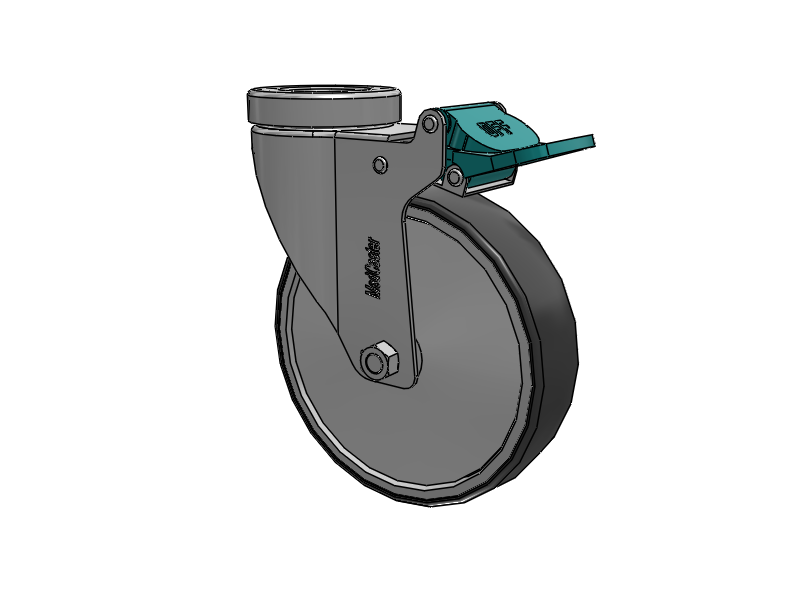 Stainless Steel Hospital Hollow Kingpin Swivel Caster with 5 x 1.25 Thermoplastic Rubber Wheel and Directional Lock Brake