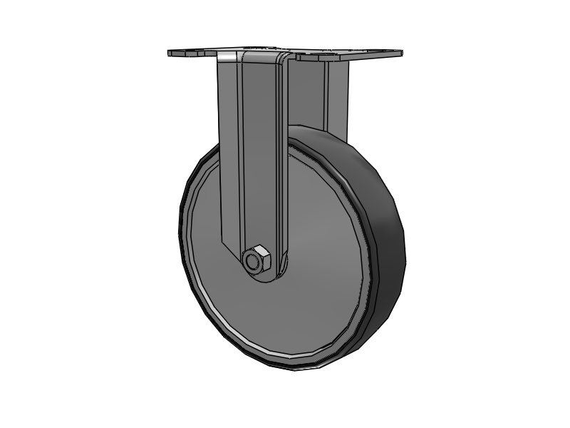 Stainless Steel Hospital Top Plate Rigid Caster with 5 x 1.25 Thermoplastic Rubber Wheel