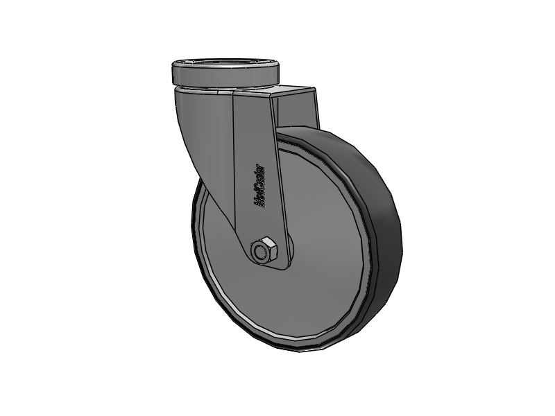 Stainless Steel Hospital Hollow Kingpin Swivel Caster with 5 x 1.25 Thermoplastic Rubber Wheel