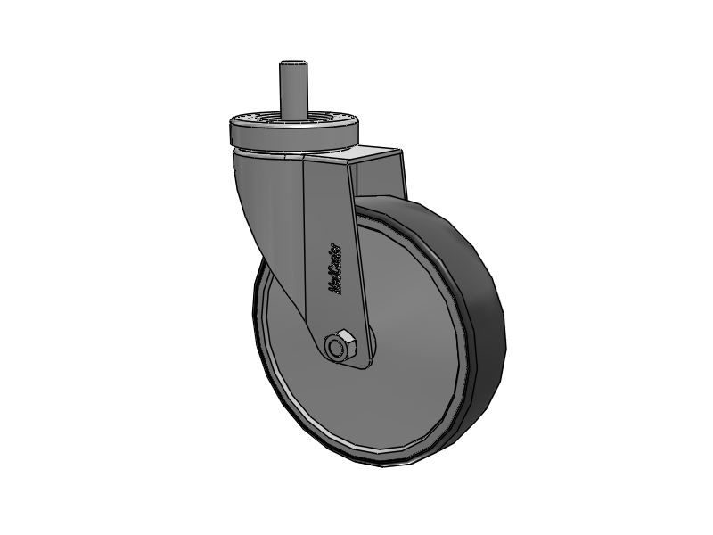 Stainless Steel Hospital Threaded Stem Caster with 5 x 1.25 Thermoplastic Rubber Wheel