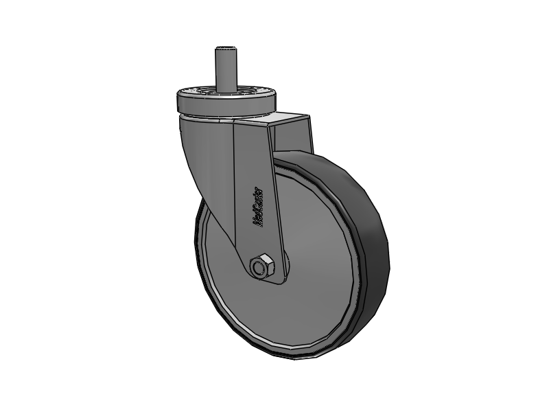 Stainless Steel Hospital Threaded Stem Caster with 5 x 1.25 Thermoplastic Rubber Wheel