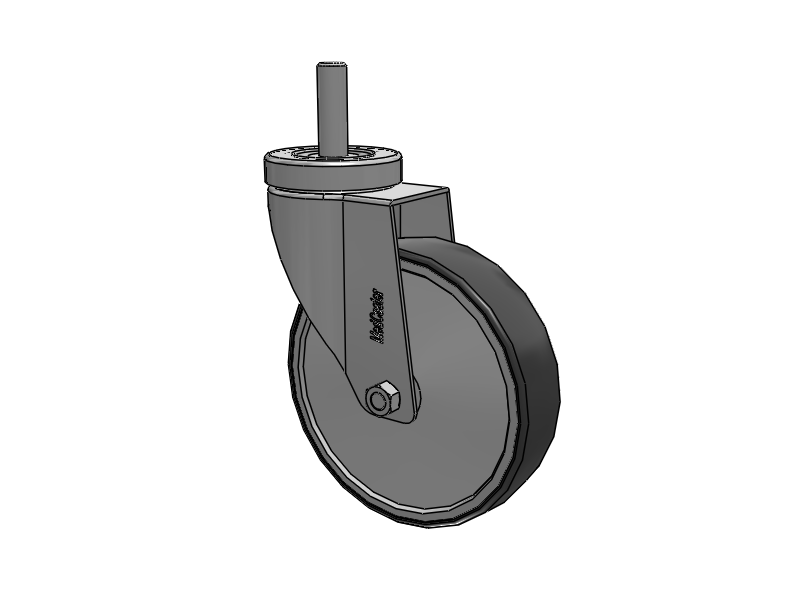 Stainless Steel Hospital Threaded Stem Caster with 5 x 1.25 Thermoplastic Rubber Wheel