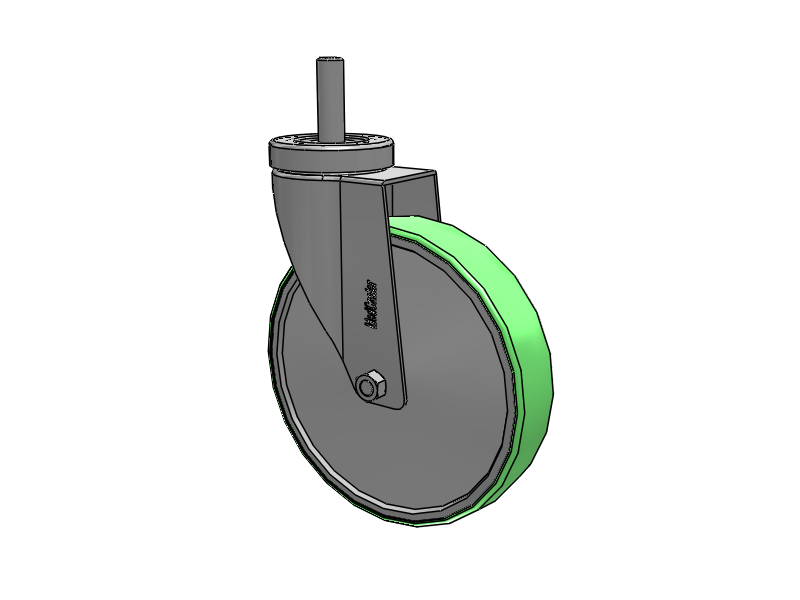 Stainless Steel Hospital Threaded Stem Caster with 6 x 1.25 Antimicrobial Rubber Wheel