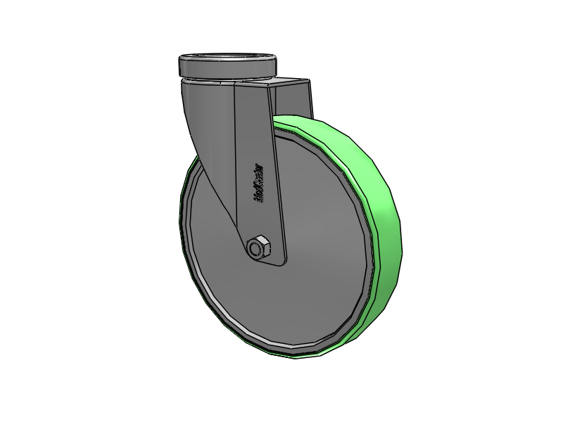 Stainless Steel Hospital Hollow Kingpin Swivel Caster with 6 x 1.25 Antimicrobial Rubber Wheel