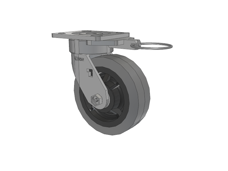 18 Series Top Plate Swivel Caster with 6 x 2 Grey Tread on Grey Core XS - Performa X-tra Soft Rubber (Flat) - Prevenz Antimicrobial Wheel