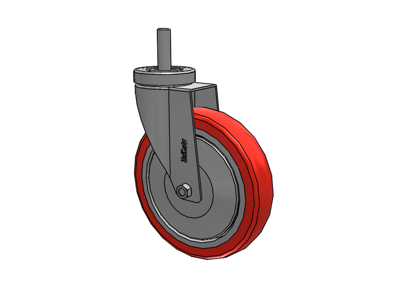 Stainless Steel Hospital Threaded Stem Caster with 6 x 1.25 High-Temp Thermal Rubber Wheel