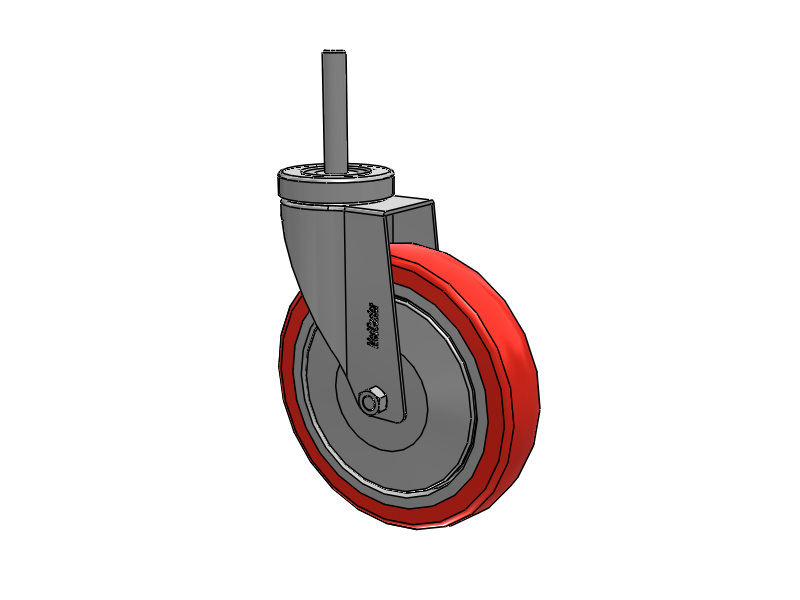 Stainless Steel Hospital Threaded Stem Caster with 6 x 1.25 High-Temp Thermal Rubber Wheel