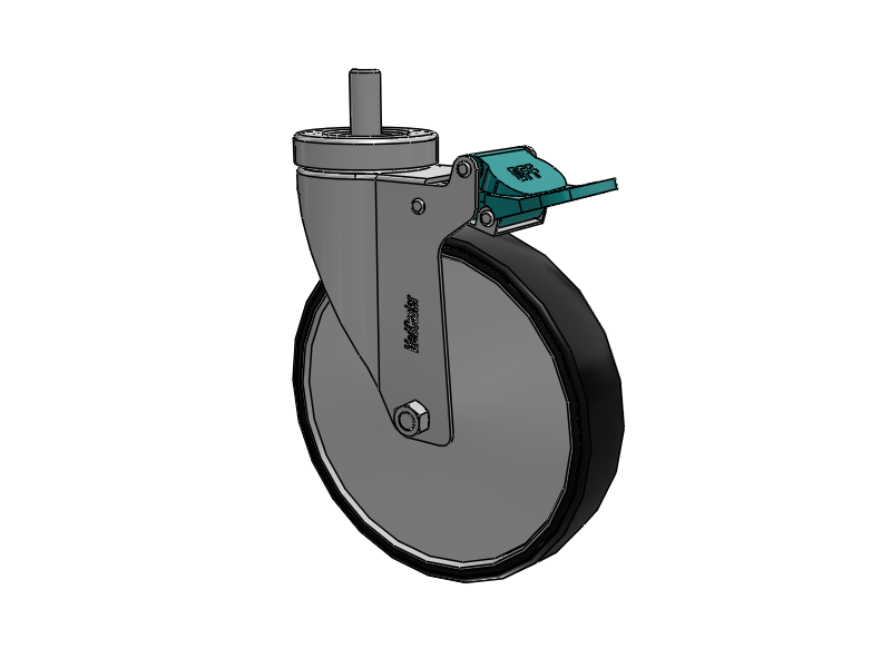 Stainless Steel Hospital Threaded Stem Caster with 6 x 1.25 Polyurethane TPU Wheel and Directional Lock Brake