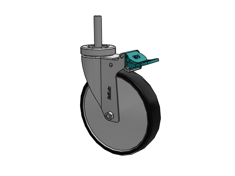 Stainless Steel Hospital Threaded Stem Caster with 6 x 1.25 Polyurethane TPU Wheel and Directional Lock Brake