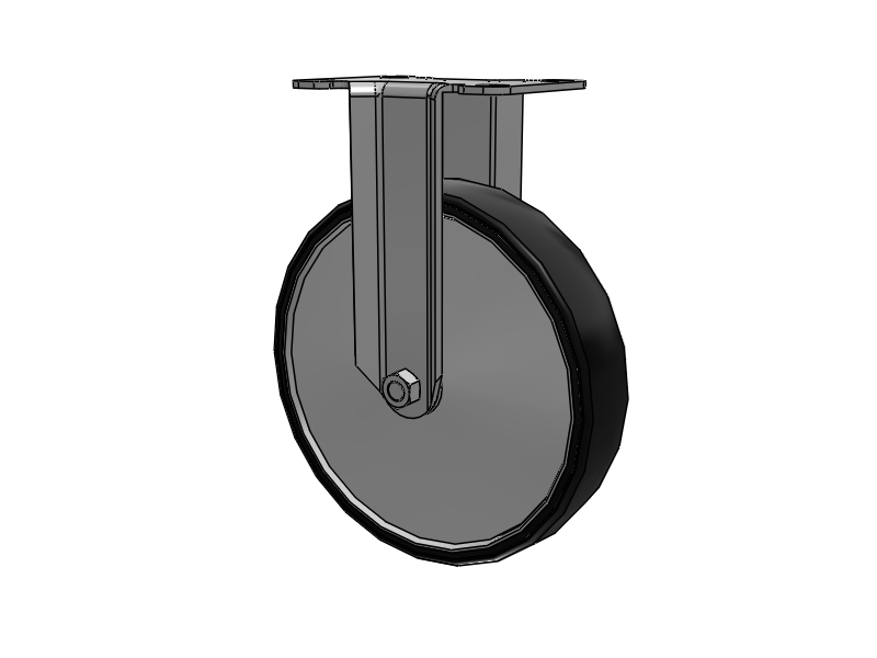 Stainless Steel Hospital Top Plate Rigid Caster with 6 x 1.25 Polyurethane TPU Wheel