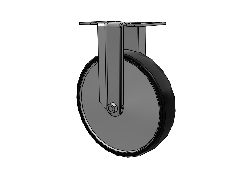 Stainless Steel Hospital Top Plate Rigid Caster with 6 x 1.25 Polyurethane TPU Wheel