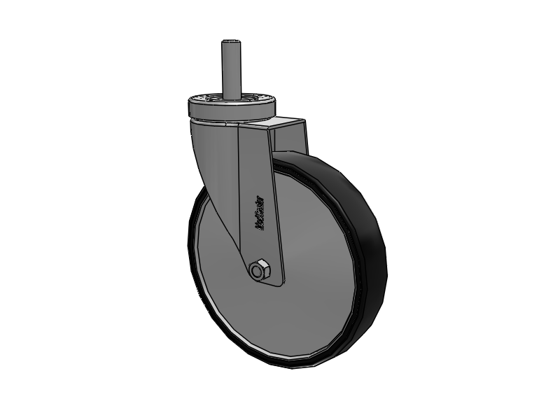 Stainless Steel Hospital Threaded Stem Caster with 6 x 1.25 Polyurethane TPU Wheel