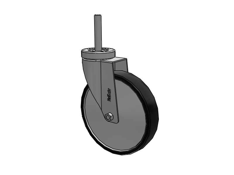 Stainless Steel Hospital Threaded Stem Caster with 6 x 1.25 Polyurethane TPU Wheel
