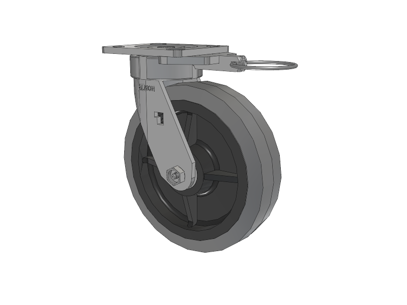 18 Series Top Plate Swivel Caster with 8 x 2 Grey Tread on Grey Core XS - Performa X-tra Soft Rubber (Flat) - Prevenz Antimicrobial Wheel