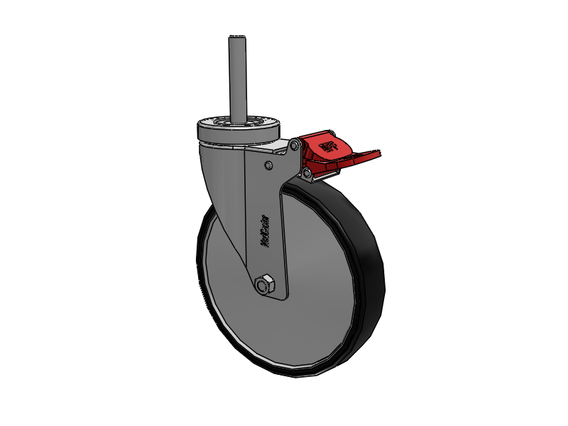 Stainless Steel Hospital Threaded Stem Caster with 6 x 1.25 Polyurethane TPU Wheel and Total Lock Brake