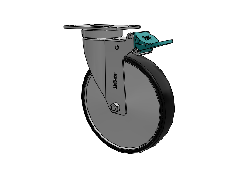 Stainless Steel Hospital Top Plate Swivel Caster with 6 x 1.25 Polyurethane TPU Wheel and Directional Lock Brake