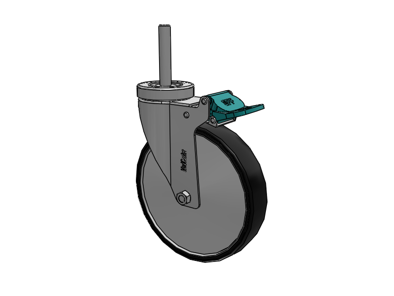 Stainless Steel Hospital Threaded Stem Caster with 6 x 1.25 Polyurethane TPU Wheel and Directional Lock Brake