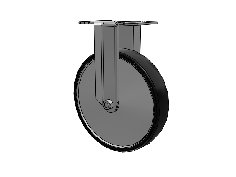 Stainless Steel Hospital Top Plate Rigid Caster with 6 x 1.25 Polyurethane TPU Wheel