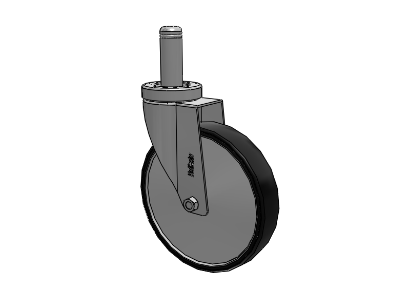 Stainless Steel Hospital Grip Ring Stem Caster with 6 x 1.25 Polyurethane TPU Wheel