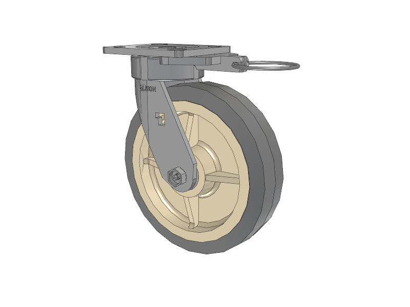 18 Series Top Plate Swivel Caster with 8 x 2 Grey Tread on Grey Core XS - Performa X-tra Soft Rubber (Flat) - Prevenz Antimicrobial Wheel