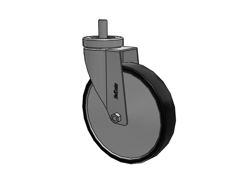 Stainless Steel Hospital Threaded Stem Caster with 6 x 1.25 Polyurethane TPU Wheel
