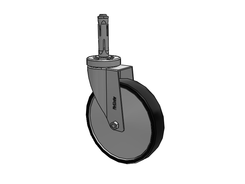 Stainless Steel Hospital Round Nylon Expanding Adapters Caster with 6 x 1.25 Polyurethane TPU Wheel