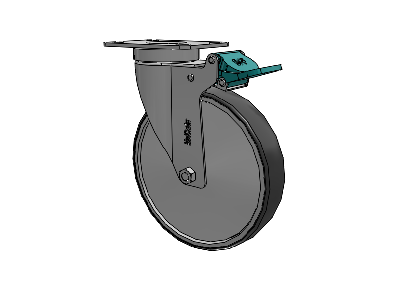 Stainless Steel Hospital Top Plate Swivel Caster with 6 x 1.25 Thermoplastic Rubber Wheel and Directional Lock Brake