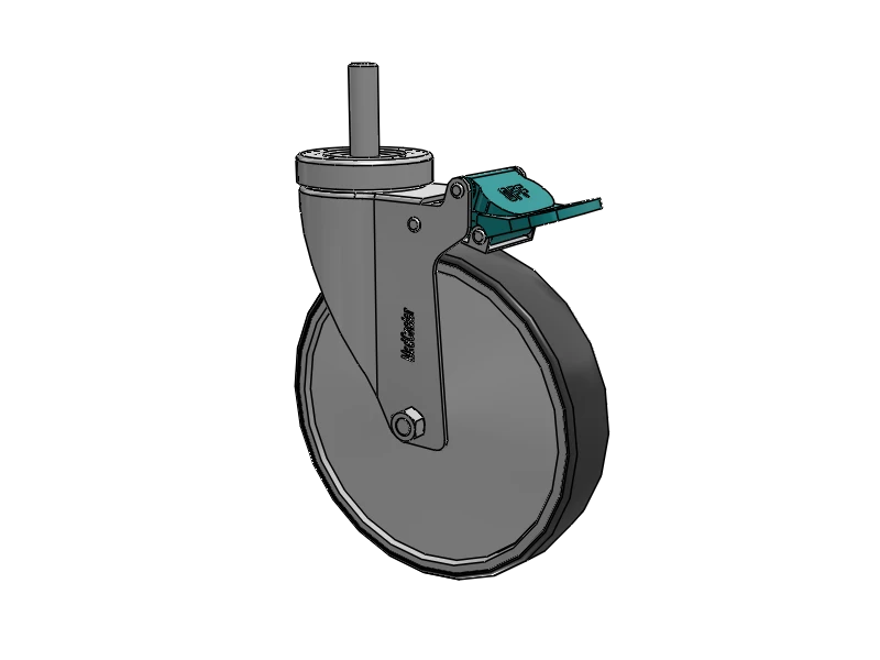 Stainless Steel Hospital Threaded Stem Caster with 6 x 1.25 Thermoplastic Rubber Wheel and Directional Lock Brake