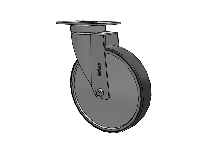 Stainless Steel Hospital Top Plate Swivel Caster with 6 x 1.25 Thermoplastic Rubber Wheel