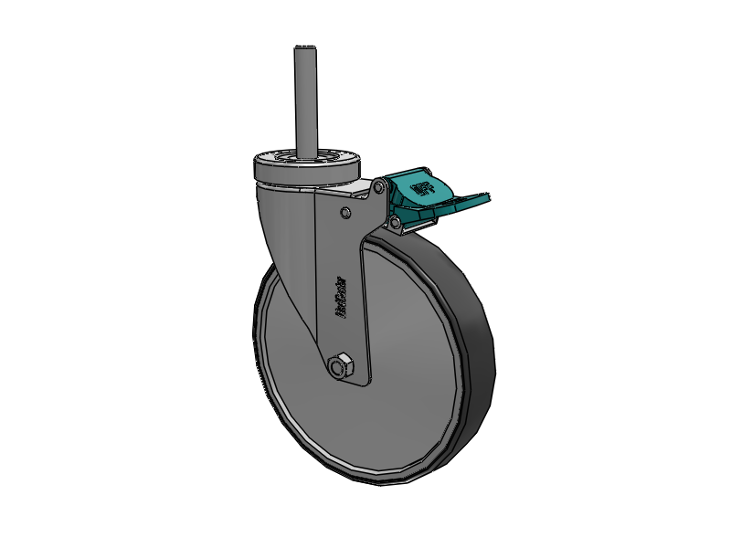 Stainless Steel Hospital Threaded Stem Caster with 6 x 1.25 Thermoplastic Rubber Wheel and Directional Lock Brake