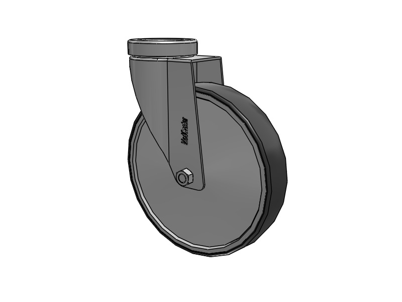Stainless Steel Hospital Hollow Kingpin Swivel Caster with 6 x 1.25 Thermoplastic Rubber Wheel