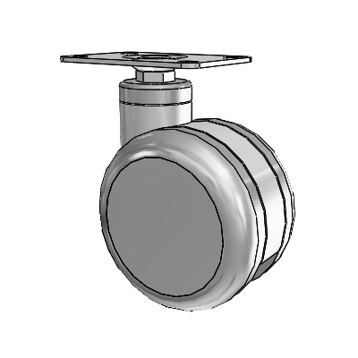Twin-Med Antistatic Top Plate Swivel Caster with 4 x 2.6094 Thermoplastic Rubber Wheel