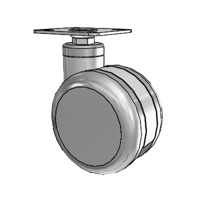 Twin-Med Antistatic Top Plate Swivel Caster with 4 x 2.6094 Thermoplastic Rubber Wheel