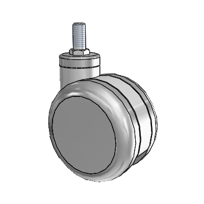 Twin-Med Antistatic Threaded Stem Swivel Caster with 4 x 2.6094 Thermoplastic Rubber Wheel