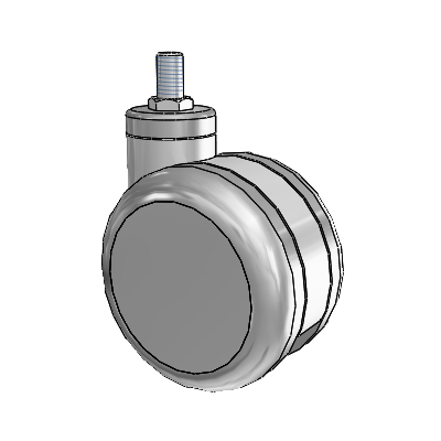 Twin-Med Antistatic Threaded Stem Swivel Caster with 4 x 2.6094 Thermoplastic Rubber Wheel