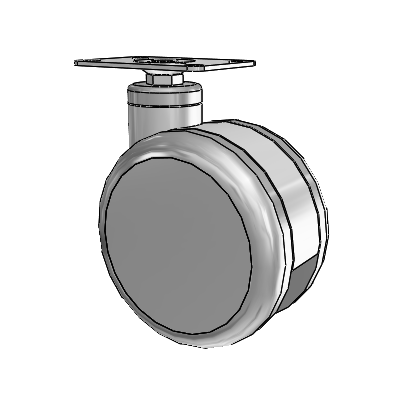 Twin-Med Antistatic Top Plate Swivel Caster with 5 x 3 Thermoplastic Rubber Wheel