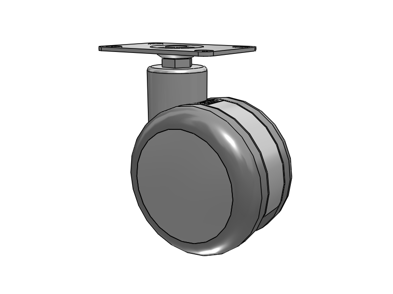 Twin-Med Grey Top Plate Swivel Caster with 4 x 2.6094 TPR Wheel