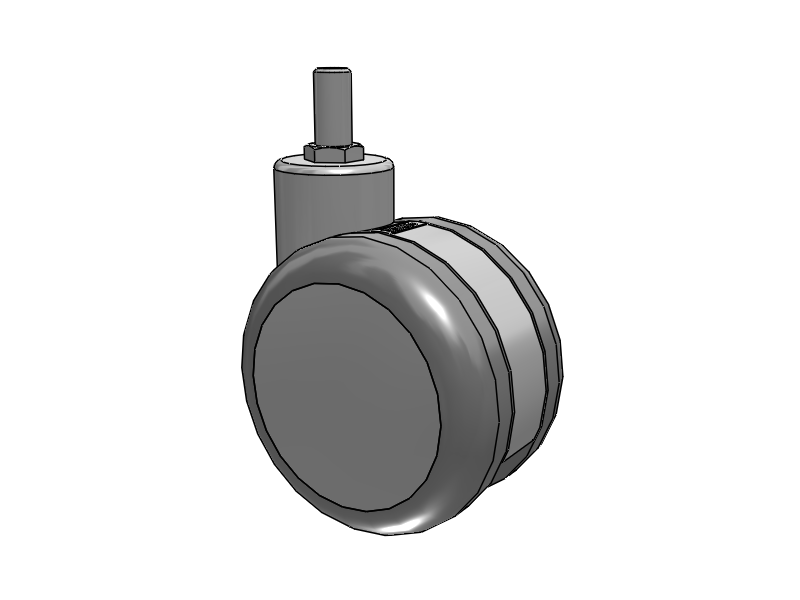 Twin-Med Grey Threaded Stem Caster with 4 x 2.6094 TPR Wheel