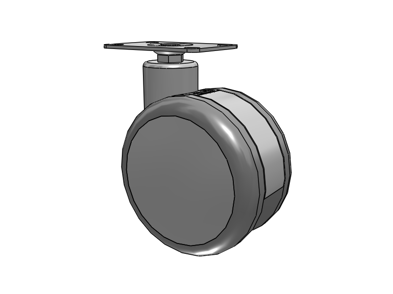 Twin-Med Grey Top Plate Swivel Caster with 5 x 3 TPR Wheel