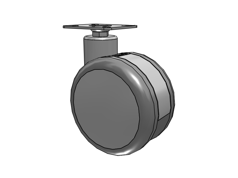 Twin-Med Grey Top Plate Swivel Caster with 5 x 3 TPR Wheel