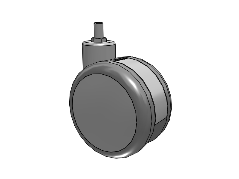 Twin-Med Grey Threaded Stem Swivel Caster with 5 x 3 TPR Wheel