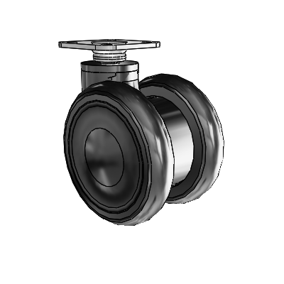 Genesis TW Top Plate Black Swivel Caster with 2.559 x .55 MonoTech Wheel