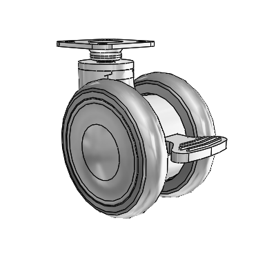 Genesis TW Top Plate Grey Swivel Caster with 2.559 x .55 MonoTech Wheel and Brake