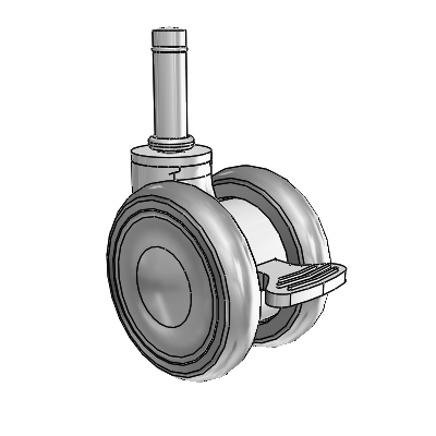 Genesis TW Grip Ring Grey Swivel Caster with 2.559 x .55 MonoTech Wheel and Brake