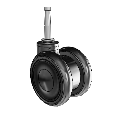 Genesis TW Grip Neck Black Swivel Caster with 2.559 x .55 MonoTech Wheel