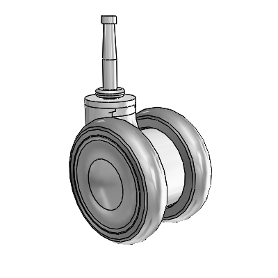 Genesis TW Grip Neck Grey Swivel Caster with 2.559 x .55 MonoTech Wheel