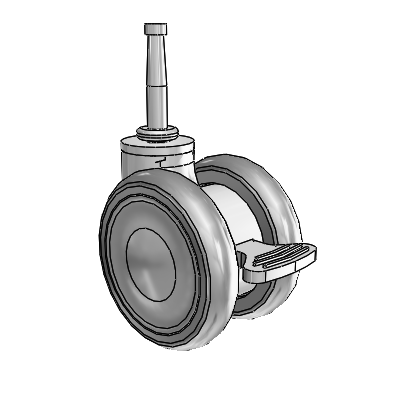 Genesis TW Grip Neck Grey Swivel Caster with 2.559 x .55 MonoTech Wheel and Brake
